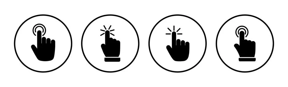Hand click icon vector. clicking finger icon. pointer icon Illustrazione stock