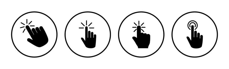 Hand click icon vector. clicking finger icon. pointer icon 스톡 일러스트