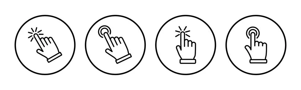 Hand click icon vector. clicking finger icon. pointer icon 스톡 일러스트
