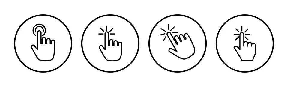 Hand click icon vector. clicking finger icon. pointer icon 스톡 일러스트