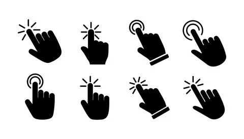 Hand click icon vector. clicking finger icon. pointer icon Stock Illustration