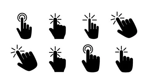 Hand click icon vector. clicking finger icon. pointer icon Stock Illustration