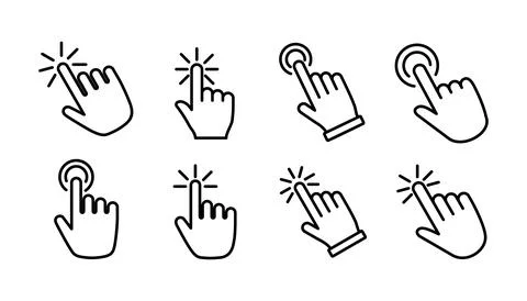 Hand click icon vector. clicking finger icon. pointer icon 스톡 일러스트