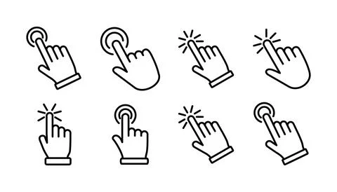 Hand click icon vector. clicking finger icon. pointer icon Stock Illustration