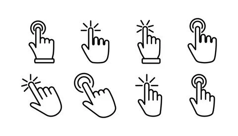 Hand click icon vector. clicking finger icon. pointer icon 스톡 일러스트