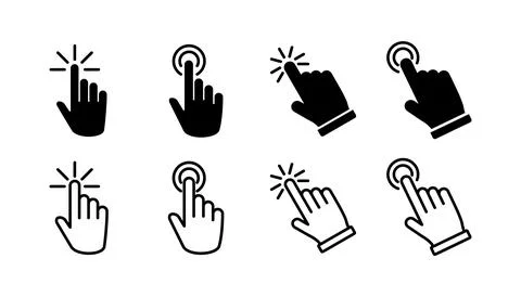 Hand click icon vector. clicking finger icon. pointer icon Illustrazione stock