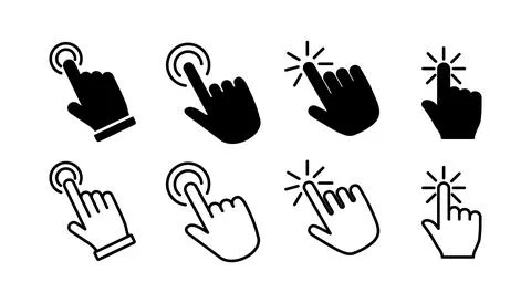 Hand click icon vector. clicking finger icon. pointer icon 库存插图