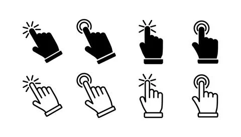 Hand click icon vector. clicking finger icon. pointer icon イラスト素材
