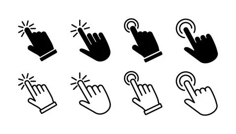 Hand click icon vector. clicking finger icon. pointer icon Stock Illustration