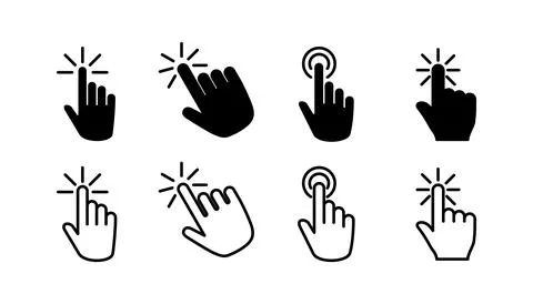 Hand click icon vector. clicking finger icon. pointer icon 스톡 일러스트