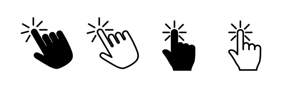 Hand click icon vector. clicking finger icon. pointer icon 스톡 일러스트