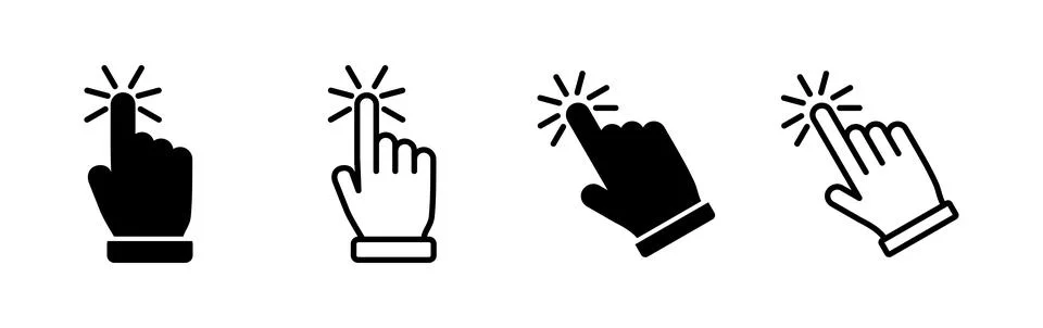 Hand click icon vector. clicking finger icon. pointer icon Stock Illustration