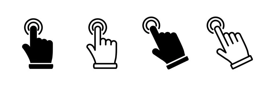 Hand click icon vector. clicking finger icon. pointer icon 스톡 일러스트