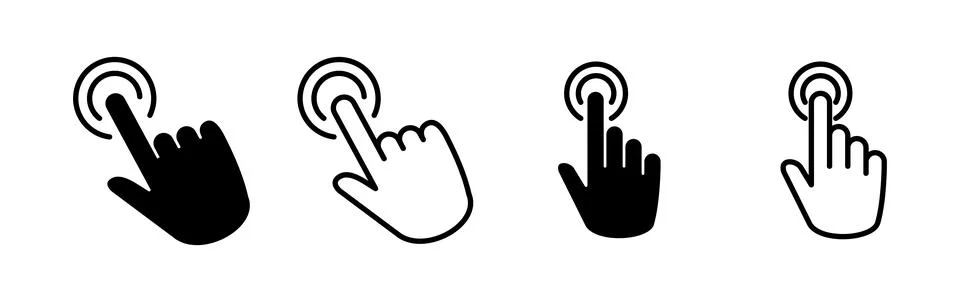 Hand click icon vector. clicking finger icon. pointer icon 스톡 일러스트