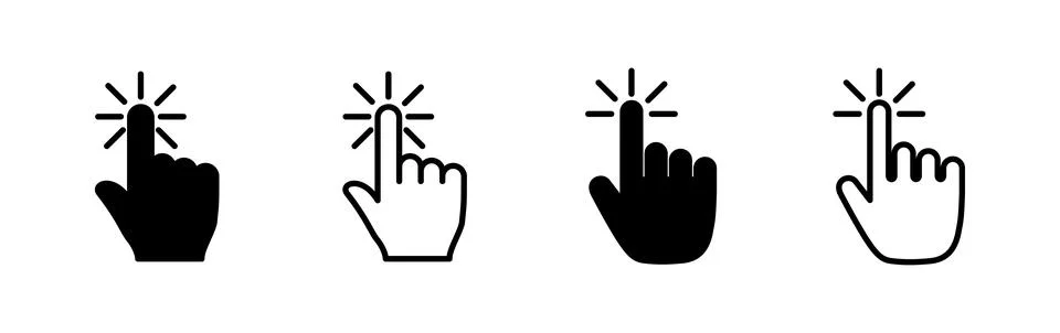 Hand click icon vector. clicking finger icon. pointer icon Illustrazione stock
