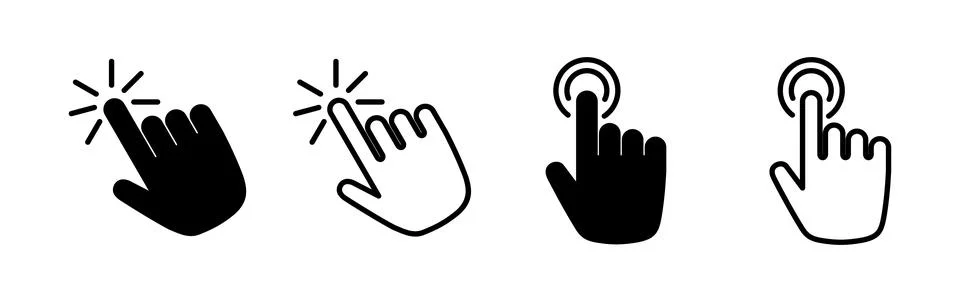 Hand click icon vector. clicking finger icon. pointer icon 스톡 일러스트