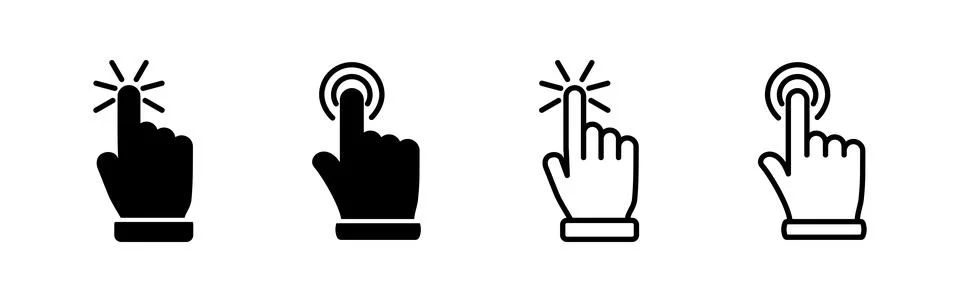 Hand click icon vector. clicking finger icon. pointer icon イラスト素材