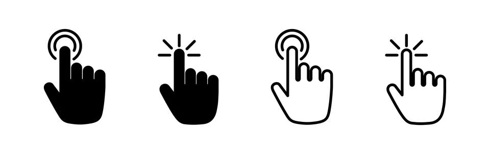 Hand click icon vector. clicking finger icon. pointer icon Stock Illustration