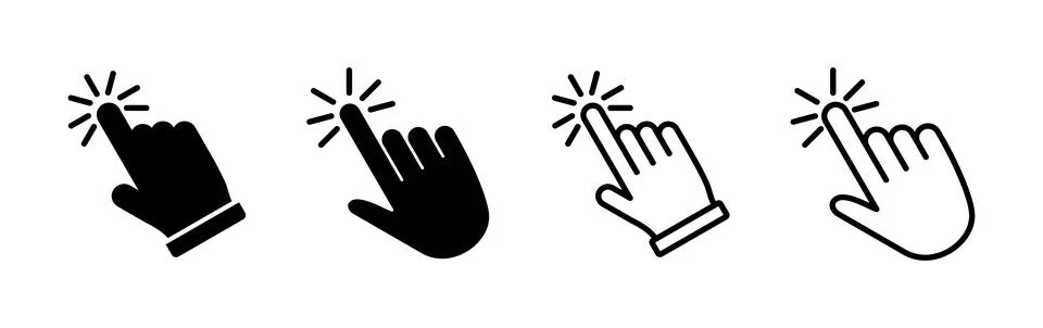 Hand click icon vector. clicking finger icon. pointer icon Stock Illustration