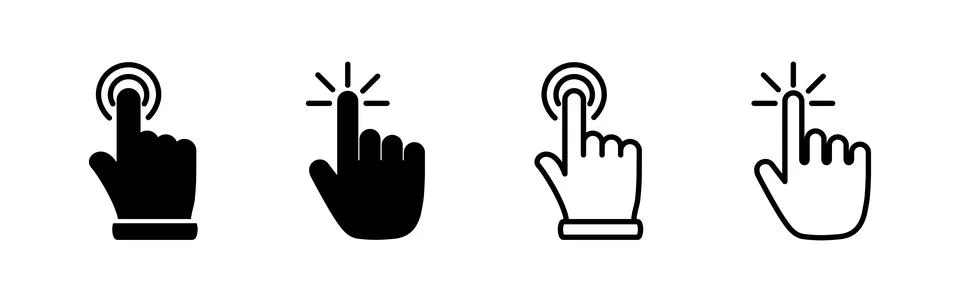 Hand click icon vector. clicking finger icon. pointer icon Stock Illustration