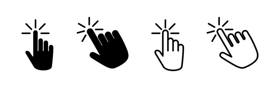 Hand click icon vector. clicking finger icon. pointer icon Stock Illustration