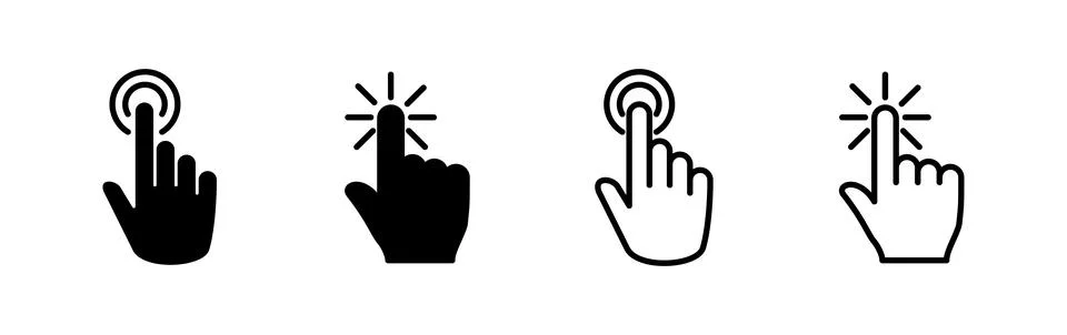 Hand click icon vector. clicking finger icon. pointer icon Stock Illustration