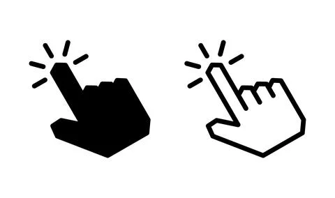 Hand click icon vector. clicking finger icon. pointer icon 스톡 일러스트