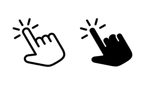 Hand click icon vector. clicking finger icon. pointer icon Stock Illustration
