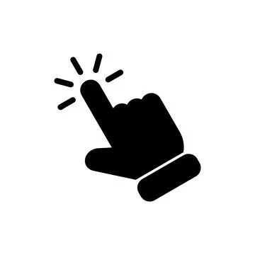 Hand click icon vector illustration. pointer sign and symbol. hand cursor ico Illustrazione stock