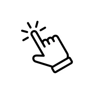 Hand click icon vector illustration. pointer sign and symbol. hand cursor ico Illustrazione stock