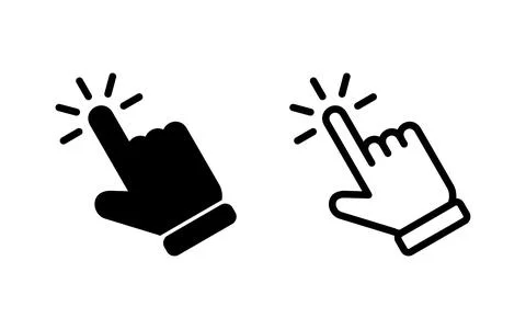 Hand click icon vector illustration. pointer sign and symbol. hand cursor ico Illustrazione stock