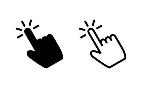 Hand click icon vector illustration. pointer sign and symbol. hand cursor ico Illustrazione stock