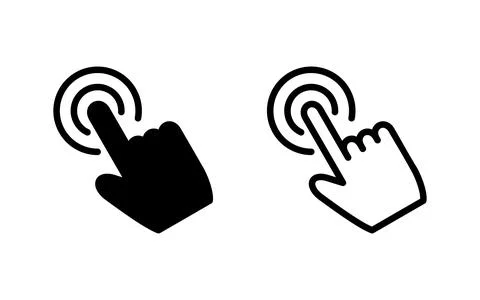 Hand click icon vector illustration. pointer sign and symbol. hand cursor ico Illustrazione stock