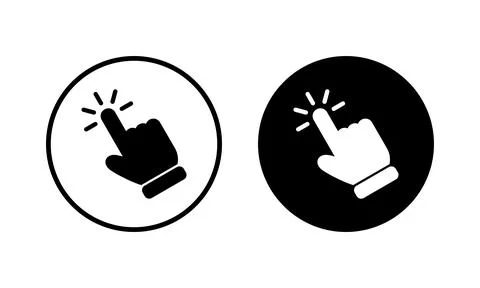 Hand click icon vector illustration. pointer sign and symbol. hand cursor ico Illustrazione stock