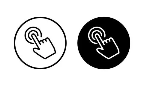 Hand click icon vector illustration. pointer sign and symbol. hand cursor ico Illustrazione stock