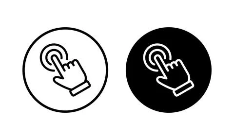 Hand click icon vector illustration. pointer sign and symbol. hand cursor ico Illustrazione stock