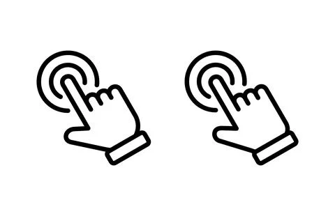 Hand click icon vector illustration. pointer sign and symbol. hand cursor ico Illustrazione stock