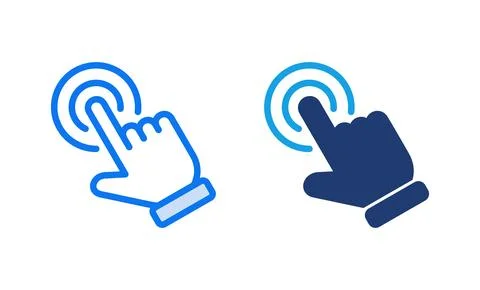 Hand click icon vector illustration. pointer sign and symbol. hand cursor ico 스톡 일러스트