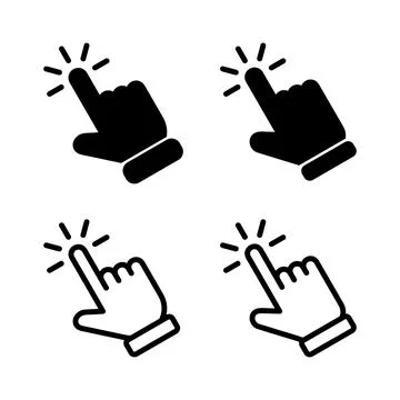Hand click icon vector illustration. pointer sign and symbol. hand cursor ico 스톡 일러스트