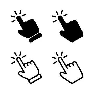 Hand click icon vector illustration. pointer sign and symbol. hand cursor ico 스톡 일러스트