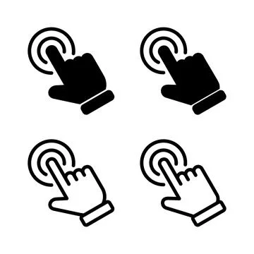 Hand click icon vector illustration. pointer sign and symbol. hand cursor ico Illustrazione stock