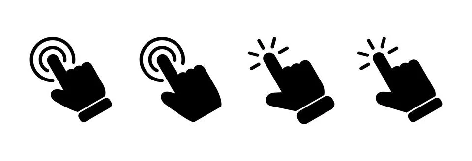 Hand click icon vector illustration. pointer sign and symbol. hand cursor ico 스톡 일러스트