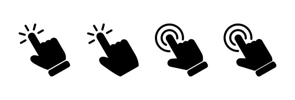 Hand click icon vector illustration. pointer sign and symbol. hand cursor ico 스톡 일러스트