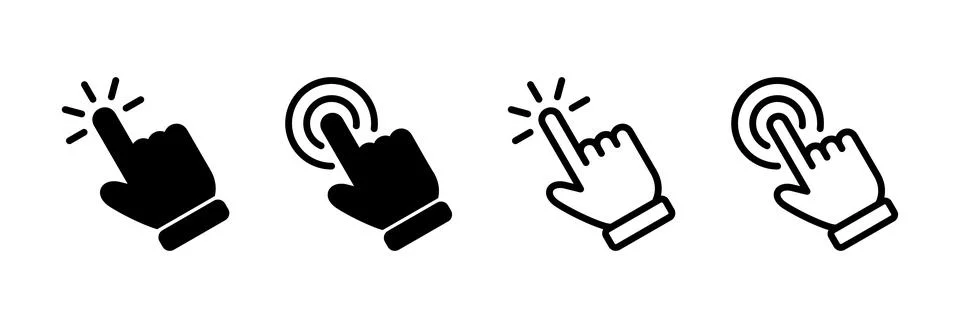 Hand click icon vector illustration. pointer sign and symbol. hand cursor ico 스톡 일러스트