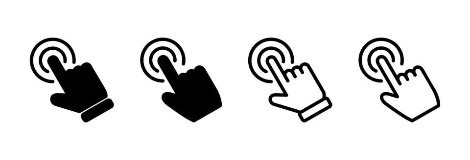 Hand click icon vector illustration. pointer sign and symbol. hand cursor ico Illustrazione stock