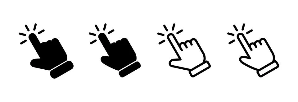 Hand click icon vector illustration. pointer sign and symbol. hand cursor ico Illustrazione stock