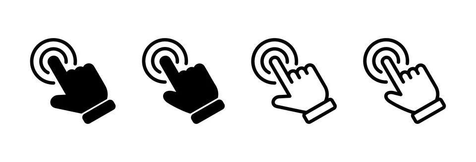 Hand click icon vector illustration. pointer sign and symbol. hand cursor ico Illustrazione stock