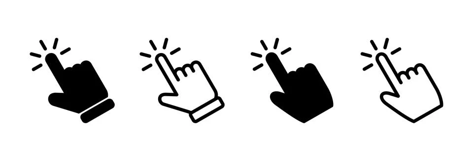Hand click icon vector illustration. pointer sign and symbol. hand cursor ico Illustrazione stock