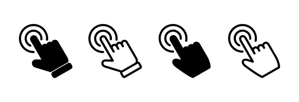 Hand click icon vector illustration. pointer sign and symbol. hand cursor ico Stock Illustration