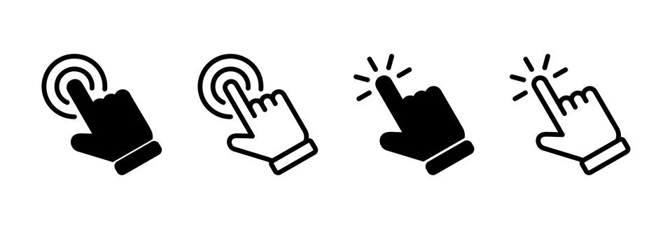 Hand click icon vector illustration. pointer sign and symbol. hand cursor ico Stock Illustration
